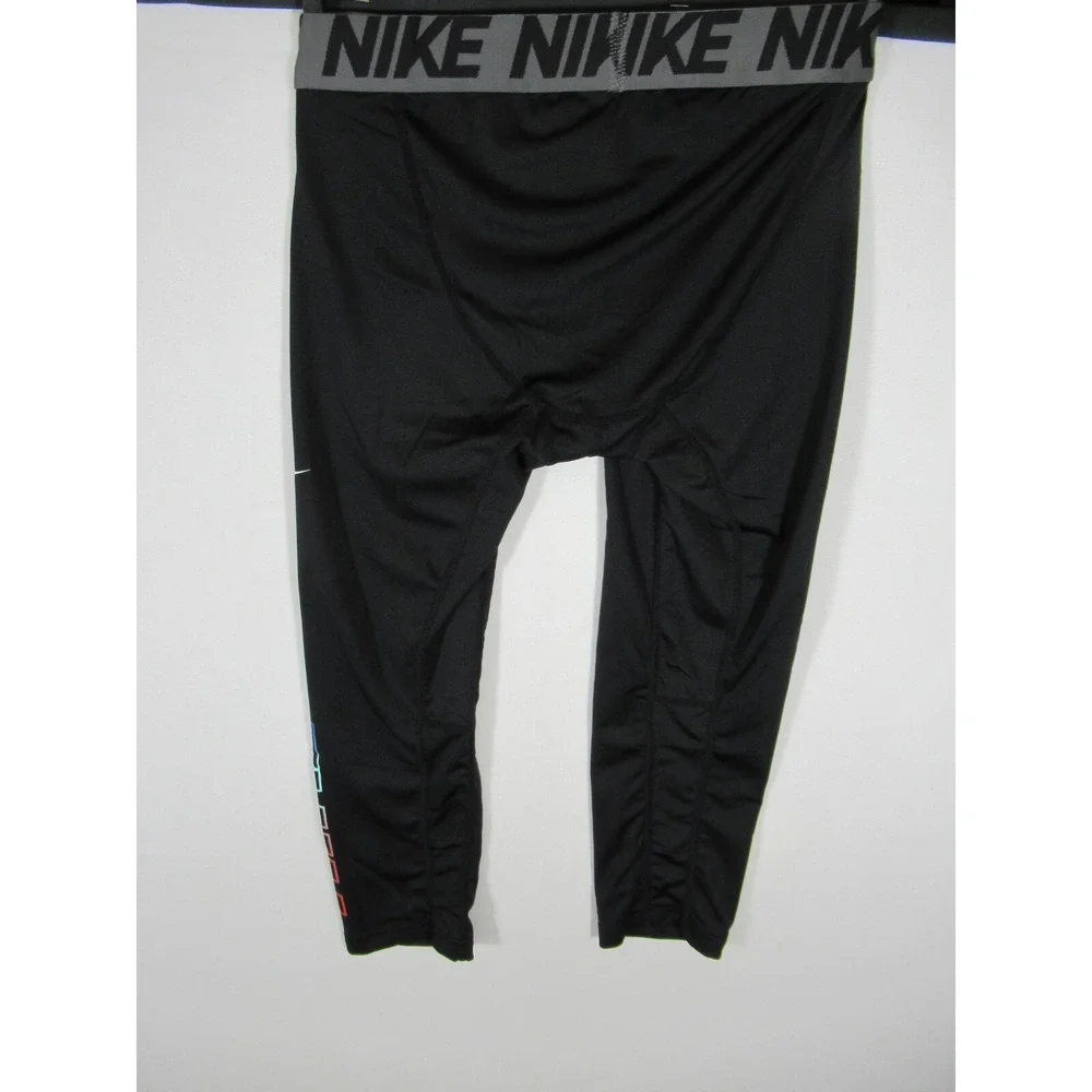 Nike Compression Leggings Youth Boys XL Black Fitted Cropped